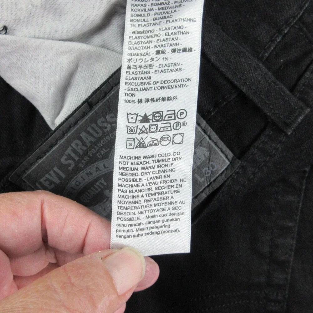 Levi's 559 Jeans Mens W34 L30 Black Relaxed Straight Stretch Denim 35x29.5* NWT